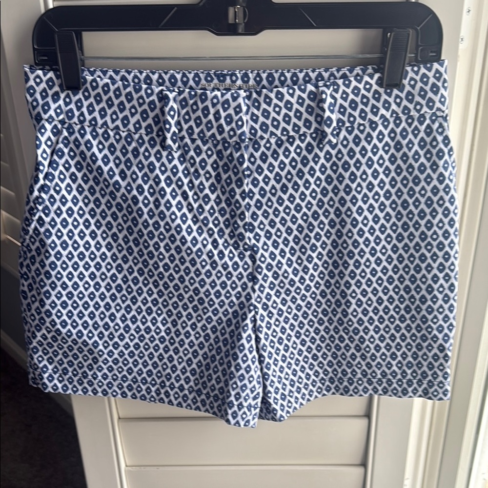 Women's Blue Patterned Shorts